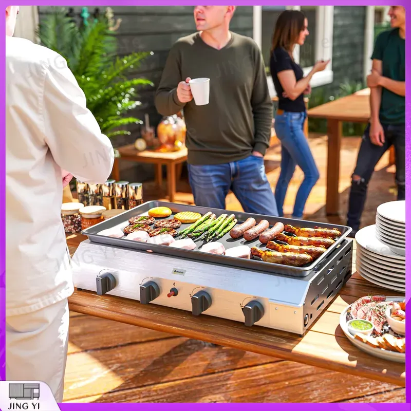 Outdoor Camping Griddle - Griglia a Gas BBQ con Piastra