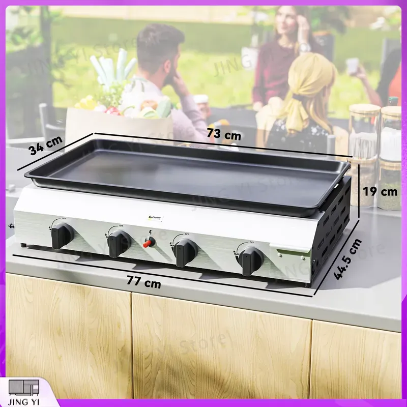 Griglia a Gas BBQ con Piastra  - Outdoor Camping Griddle recensione e prezzo