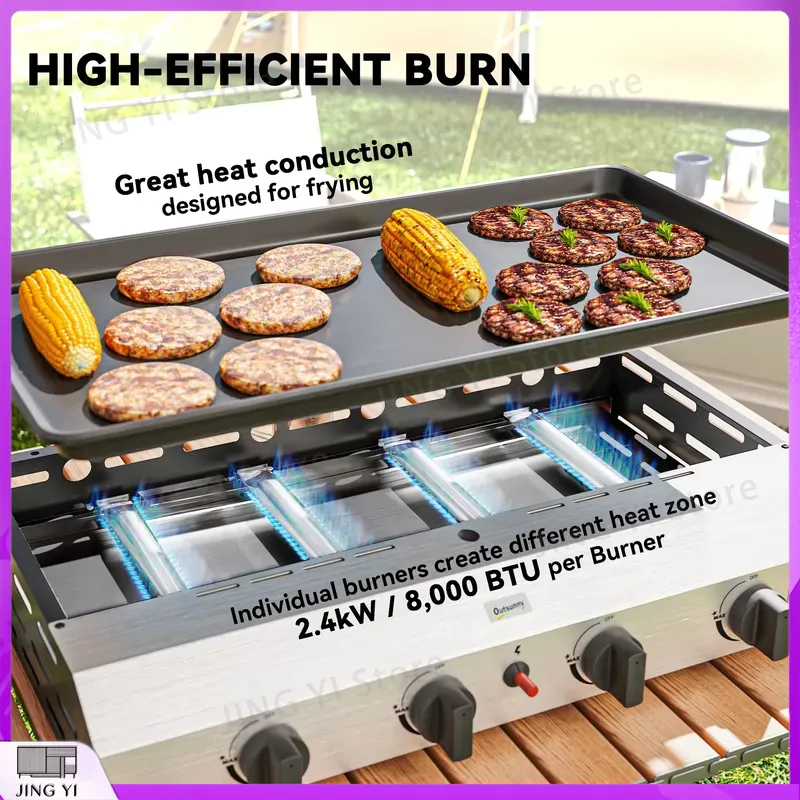 Griglia a Gas BBQ con Piastra  - Outdoor Camping Griddle recensione e prezzo