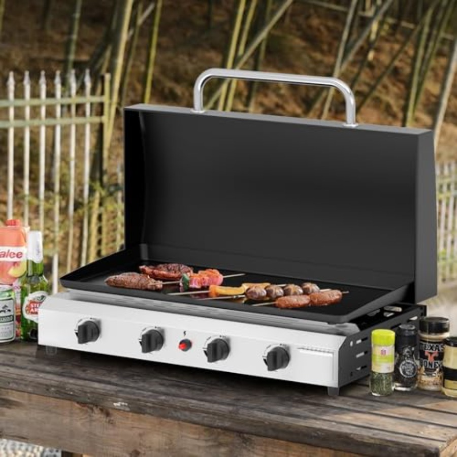 Piastra a Gas a 4 Bruciatori c - Outdoor Camping Griddle recensione e prezzo