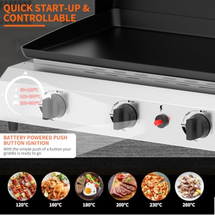 Piastra a Gas a 4 Bruciatori c - Outdoor Camping Griddle recensione e prezzo