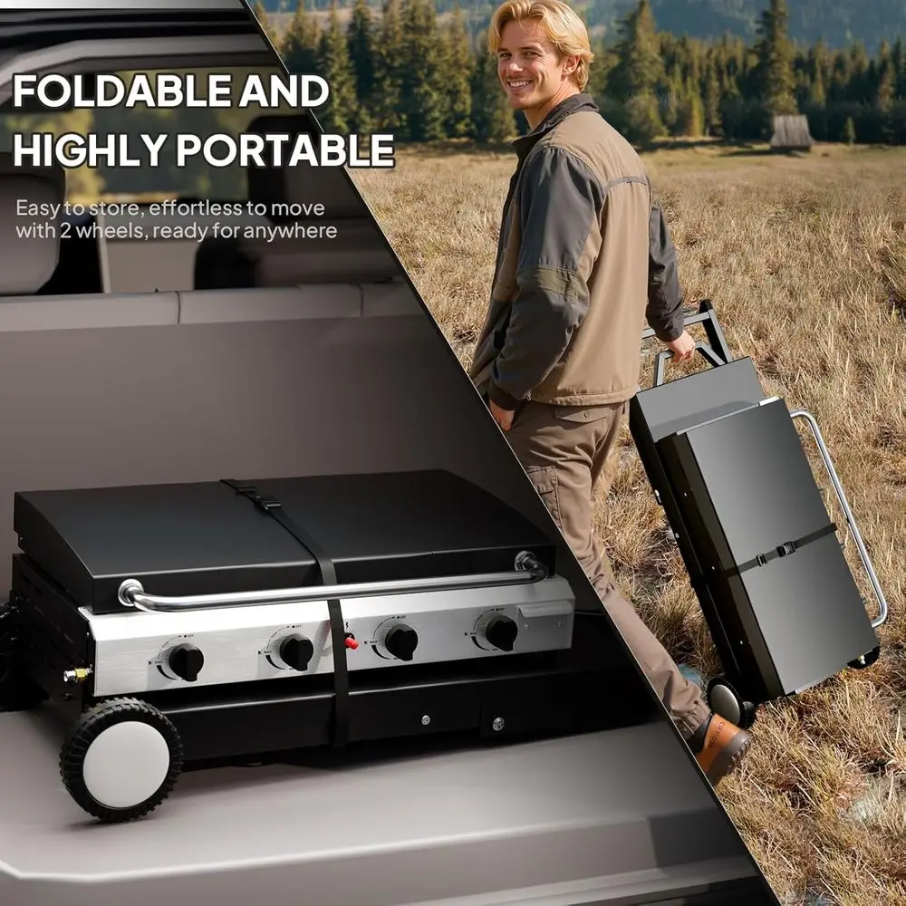 Piastra Portatile a 4 Bruciato - Outdoor Camping Griddle recensione e prezzo